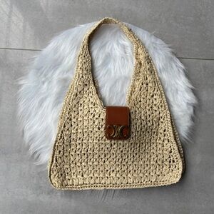 Celine straw tote bag, 40x41cm